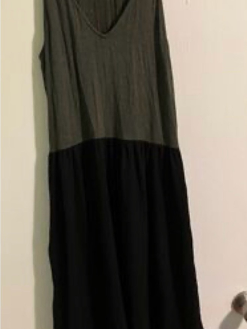 dolan Two-Tone Black and Gray Sleeveless Maxi Dress Anthropologie